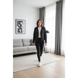 Women’s Michael Kors Black Moto Zip Jacket | Size Large | Like New